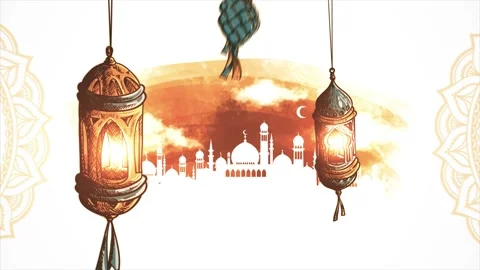 Ramadan greetings eid mubarak 4k Stock Footage 307907078