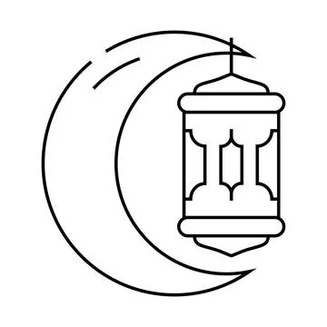 Ramadan holiday line icon vector illustration Stock Illustration