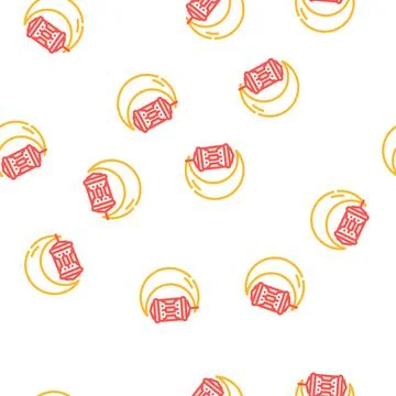 Ramadan holiday vector seamless pattern Stock Illustration
