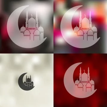 Ramadan icon on blurred background Stock Illustration
