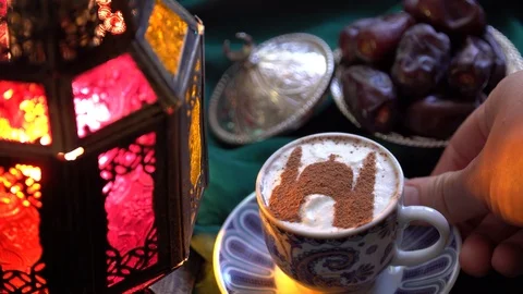 Ramadan Iftar dinner table Stock Footage 108490406