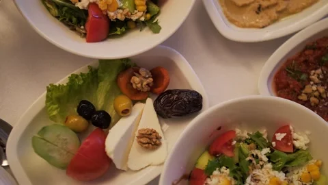 Ramadan Iftar Table with Dates and Traditional Dishes Stock Footage 305021503