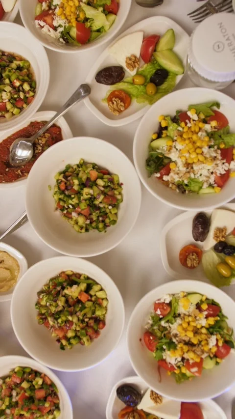 Ramadan Iftar Table with Dates and Traditional Dishes Stock Footage 305022375