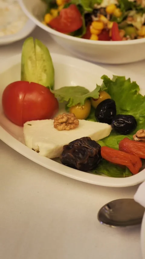 Ramadan Iftar Table with Dates and Traditional Dishes Stock Footage 305023146