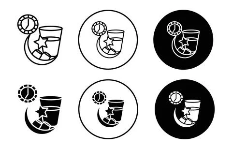 Ramadan Iftar vector icon mark set symbol for web application Stock Illustration