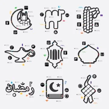 Ramadan infographic Stock Illustration