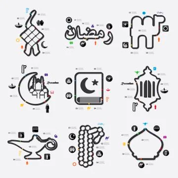 Ramadan infographic イラスト素材