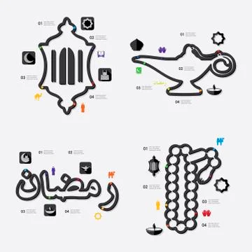 Ramadan infographic Stock Illustration