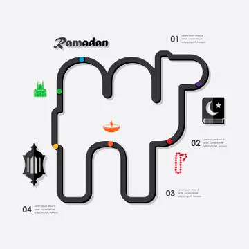 Ramadan infographic Illustrazione stock