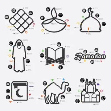 Ramadan infographic Stock Illustration