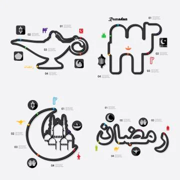 Ramadan infographic Stock Illustration