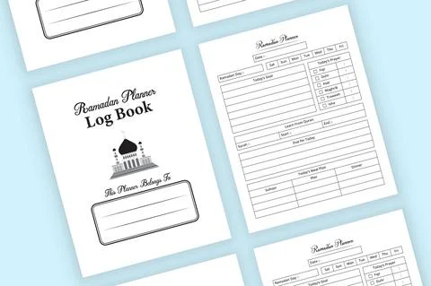 Ramadan information KDP interior notebook. Fasting and Ramadan activity track Stock Illustration