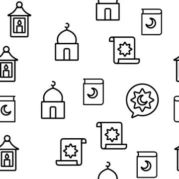 Ramadan Islam Vector Seamless Pattern Stock Illustration