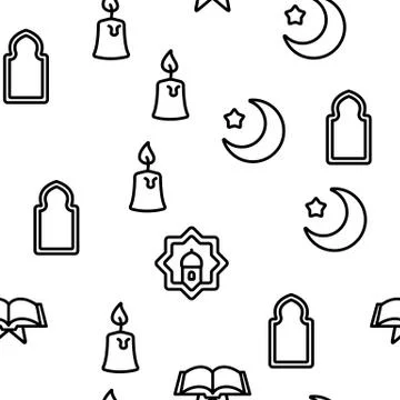 Ramadan Islam Vector Seamless Pattern Stock Illustration