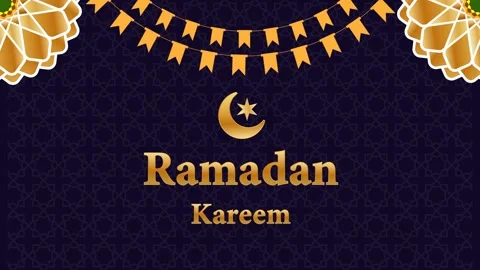 Ramadan Islamic background animation crescent moon and star the words Ramad.. Stock Footage 268089122