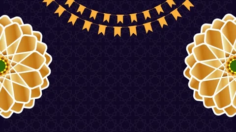Ramadan Islamic background animation. Ramadan Kareem decorative buntings Ma.. Stock Footage 268089577