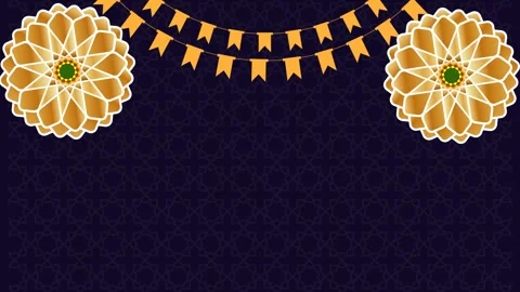 Ramadan Islamic background animation. Ramadan Kareem decorative buntings Ma.. Stock Footage 268089612