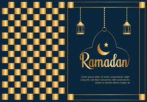Ramadan Islamic golden elements banner or poster design Illustrazione stock