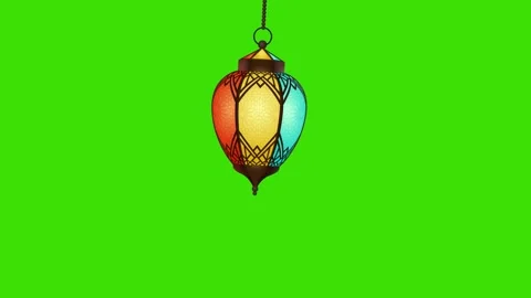 Ramadan Islamic lantern animation on a green screen Stock Footage 264840261