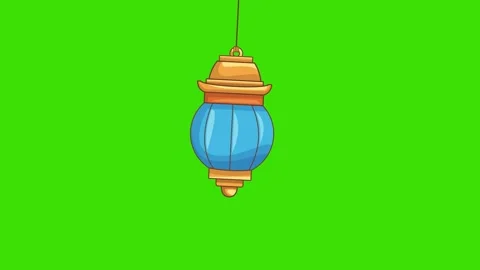 Ramadan Islamic lantern animation on a green screen Stock Footage 264841801