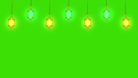 Ramadan Islamic lantern animation on a green screen Stock Footage 264841808
