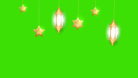 Ramadan Islamic lantern animation on a green screen Stock Footage 264841855
