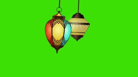 Ramadan Islamic lantern animation on a green screen Stock Footage 264842668