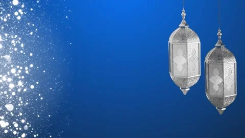 Ramadan islamic lantern religious background, 4k animation bright glowing bokeh Stock Footage 327221834