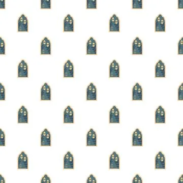 Ramadan islamic pattern with windows and lamps Illustrazione stock