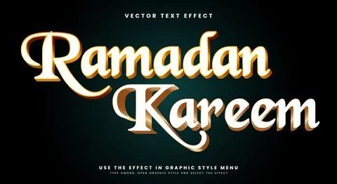 Ramadan Kareem 3d editable text effect Stockillustratie