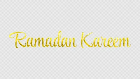 Ramadan Kareem 3D Text Animation Pack - Gold &amp; Green Metallic (Alpha Channel Video stock 328268856