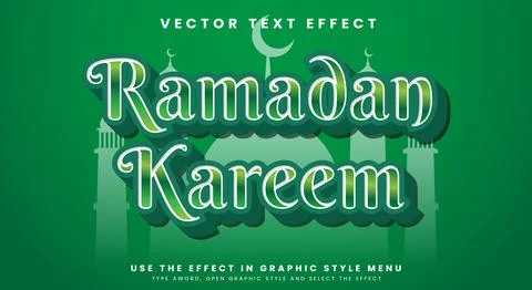 Ramadan Kareem 3D Text effect Stock Illustration