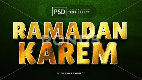 Ramadan kareem 3d text effect editable PSD 템플릿