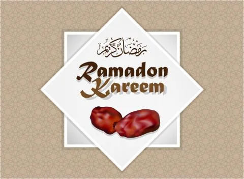 Ramadan Kareem and dates fruit - vector illustration Stock Illustration