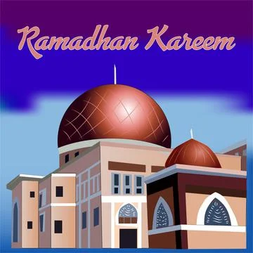 Ramadan Kareem and Mosque Vector Illustration Stock Illustration