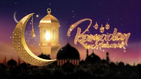 Ramadan Kareem animation text in gold color. Ramadan Kareem Arabic Text Stock Footage 344422284