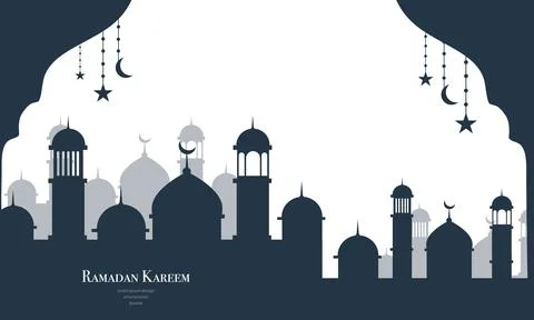 Ramadan kareem background banner vector set with luxury ornament ramadan ei.. Illustrazione stock