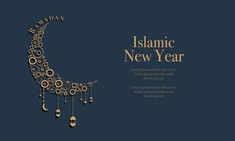 Ramadan kareem background banner vector set with luxury ornament ramadan ei.. Illustrazione stock