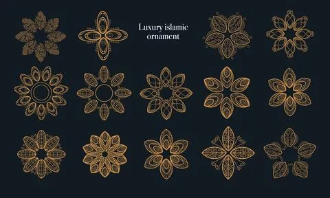 Ramadan kareem background banner vector set with luxury ornament ramadan ei.. Stock Illustration
