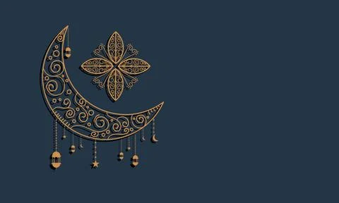 Ramadan kareem background banner vector set with luxury ornament ramadan ei.. Illustrazione stock