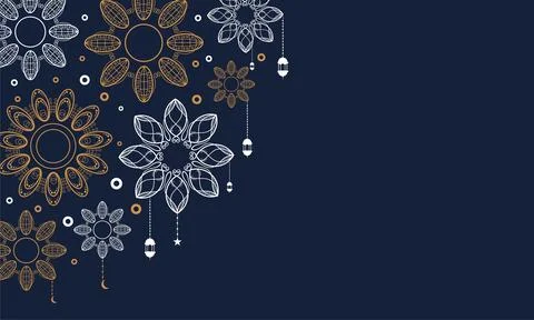 Ramadan kareem background banner vector set with luxury ornament ramadan ei.. Stock Illustration