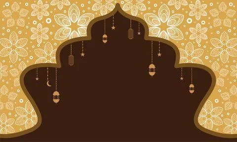Ramadan kareem background banner vector set with luxury ornament ramadan ei.. Stock Illustration