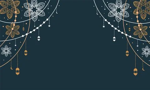 Ramadan kareem background banner vector set with luxury ornament ramadan ei.. Illustrazione stock