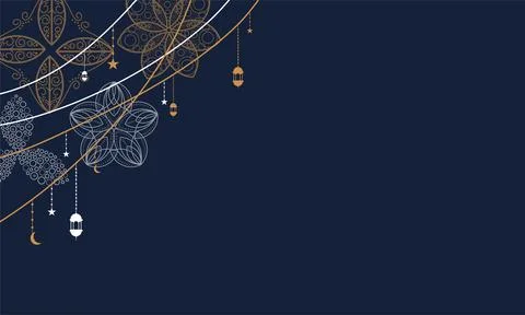 Ramadan kareem background banner vector set with luxury ornament ramadan ei.. Stock Illustration