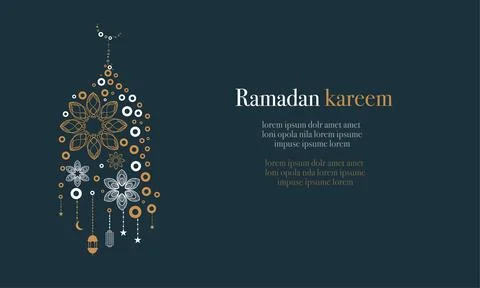 Ramadan kareem background banner vector set with luxury ornament ramadan ei.. Illustrazione stock