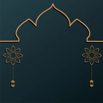 Ramadan kareem background banner vector set with luxury ornament ramadan ei.. Illustrazione stock