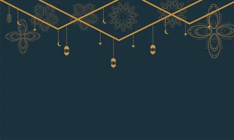 Ramadan kareem background banner vector set with luxury ornament ramadan ei.. Illustrazione stock