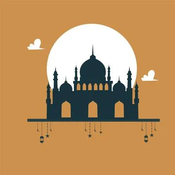 Ramadan kareem background banner vector set with luxury ornament ramadan ei.. Stock Illustration