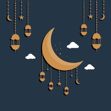 Ramadan kareem background banner vector set with luxury ornament ramadan ei.. Stock Illustration