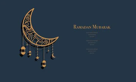 Ramadan kareem background banner vector set with luxury ornament ramadan ei.. Illustrazione stock